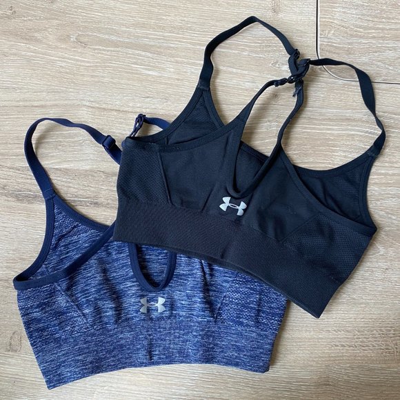 Under Armour Sports Bras Set of 2 Blue Black XS - Picture 4 of 12